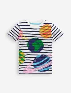 Tops, T-Shirts & Polos-Boden Short Sleeve Riso T-Shirt-Starboard Blue/ Ivory Space StarboardBlue/IvorySpace