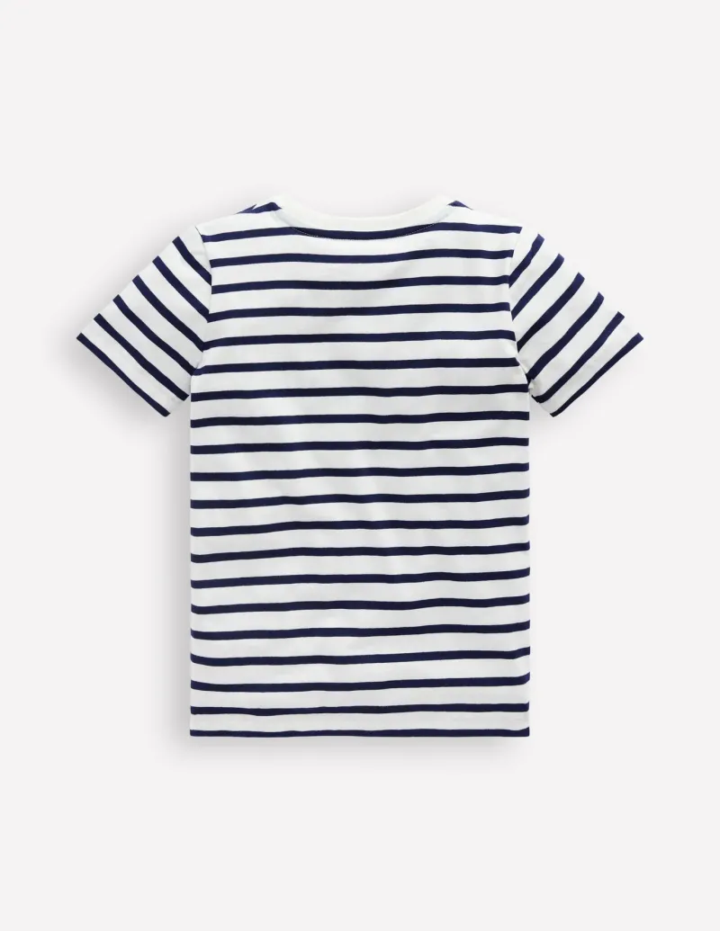 Tops, T-Shirts & Polos-Boden Short Sleeve Riso T-Shirt-Starboard Blue/ Ivory Space StarboardBlue/IvorySpace