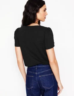 Nightwear & Lougewear | T-Shirts & Tanks-Boden Short Sleeve V Neck T-shirt- Black