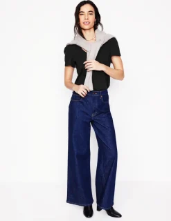 Nightwear & Lougewear | T-Shirts & Tanks-Boden Short Sleeve V Neck T-shirt- Black