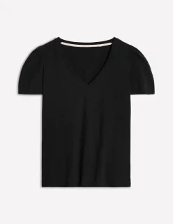 Nightwear & Lougewear | T-Shirts & Tanks-Boden Short Sleeve V Neck T-shirt- Black