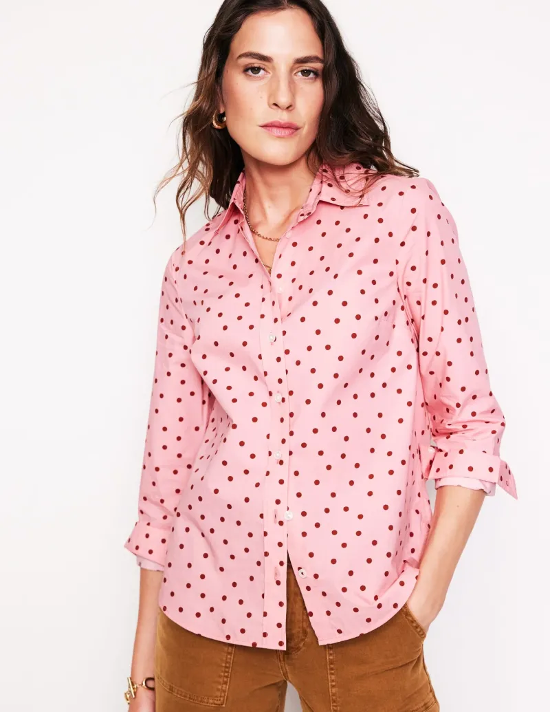 Tops & Blouses | Shirts-Boden Sienna Cotton Shirt-Almond Pink, Sparse Spot AlmondPink,SparseSpot