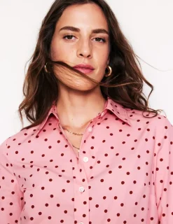 Tops & Blouses | Shirts-Boden Sienna Cotton Shirt-Almond Pink, Sparse Spot AlmondPink,SparseSpot