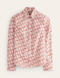 Tops & Blouses | Shirts-Boden Sienna Cotton Shirt-Copper, Owl Stamp Copper,OwlStamp
