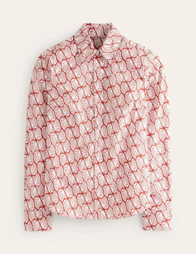 Tops & Blouses | Shirts-Boden Sienna Cotton Shirt-Copper, Owl Stamp Copper,OwlStamp