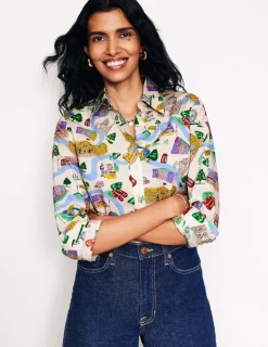 Tops & Blouses | Shirts-Boden Sienna Cotton Shirt-Ivory, London Town Ivory,LondonTown