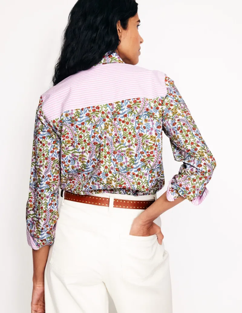 Tops & Blouses | Shirts-Boden Sienna Cotton Shirt-Ivory, Foliage Buds Ivory,FoliageBuds