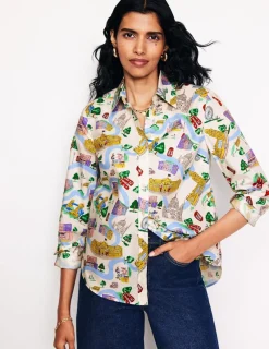 Tops & Blouses | Shirts-Boden Sienna Cotton Shirt-Ivory, London Town Ivory,LondonTown
