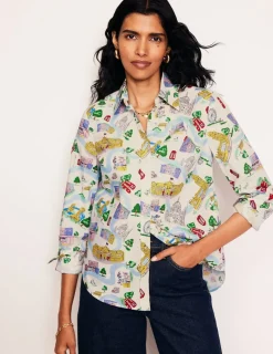Tops & Blouses | Shirts-Boden Sienna Cotton Shirt-Ivory, London Town Ivory,LondonTown