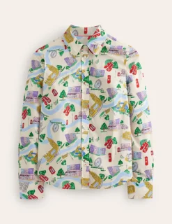 Tops & Blouses | Shirts-Boden Sienna Cotton Shirt-Ivory, London Town Ivory,LondonTown