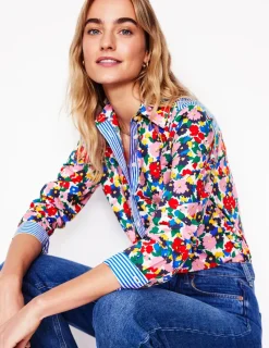 Tops & Blouses | Shirts-Boden Sienna Cotton Shirt-Multi, Painterly Meadow Multi,PainterlyMeadow