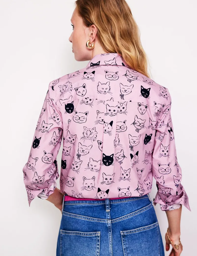 Tops & Blouses | Shirts-Boden Sienna Cotton Shirt-Soft Lavender, Cats SoftLavender,Cats