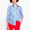 Tops & Blouses | Shirts-Boden Sienna Embroidered Shirt-Mushroom, Blue Stripe Mushroom,BlueStripe