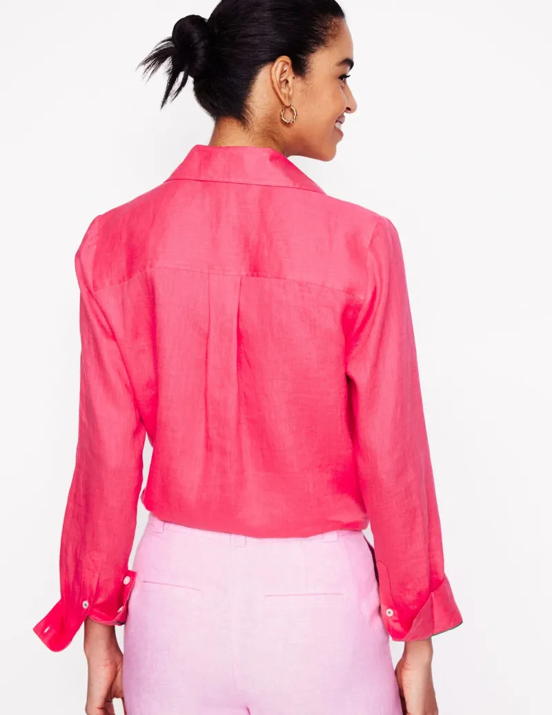 Shirts | Tops & Blouses-Boden Sienna Linen Shirt-Camelia Pink CameliaPink