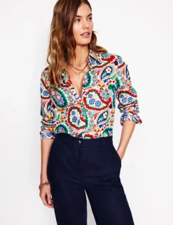 Shirts | Tops & Blouses-Boden Sienna Linen Shirt-Multi Meadow Pasiley MultiMeadowPasiley
