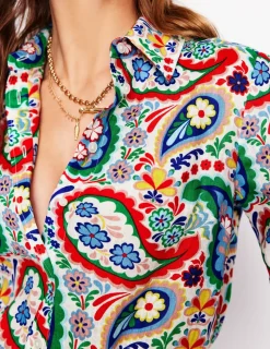 Shirts | Tops & Blouses-Boden Sienna Linen Shirt-Multi Meadow Pasiley MultiMeadowPasiley