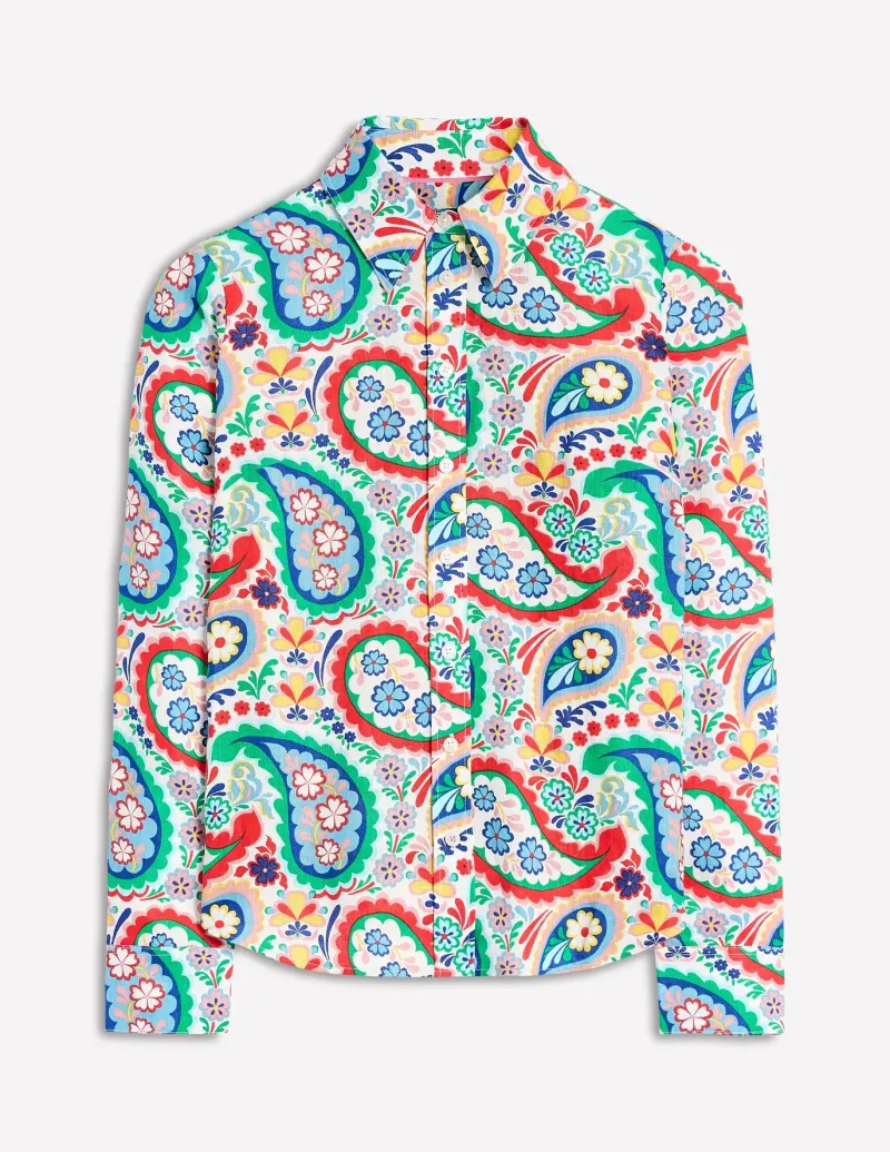 Shirts | Tops & Blouses-Boden Sienna Linen Shirt-Multi Meadow Pasiley MultiMeadowPasiley