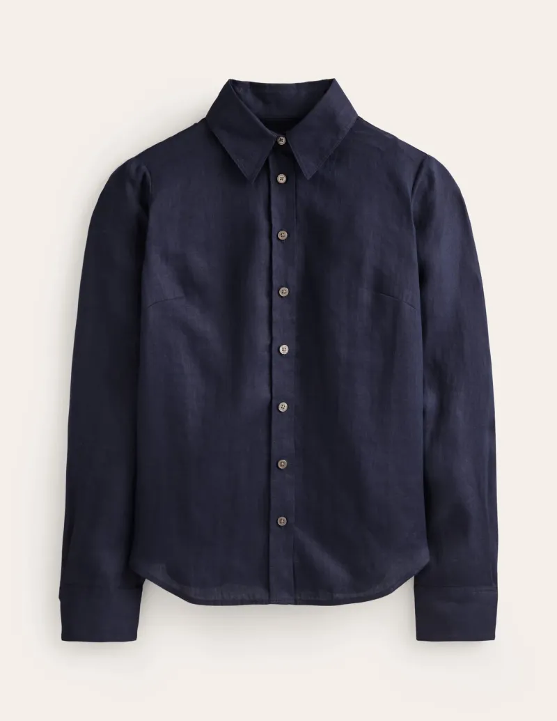 Shirts | Tops & Blouses-Boden Sienna Linen Shirt- Navy
