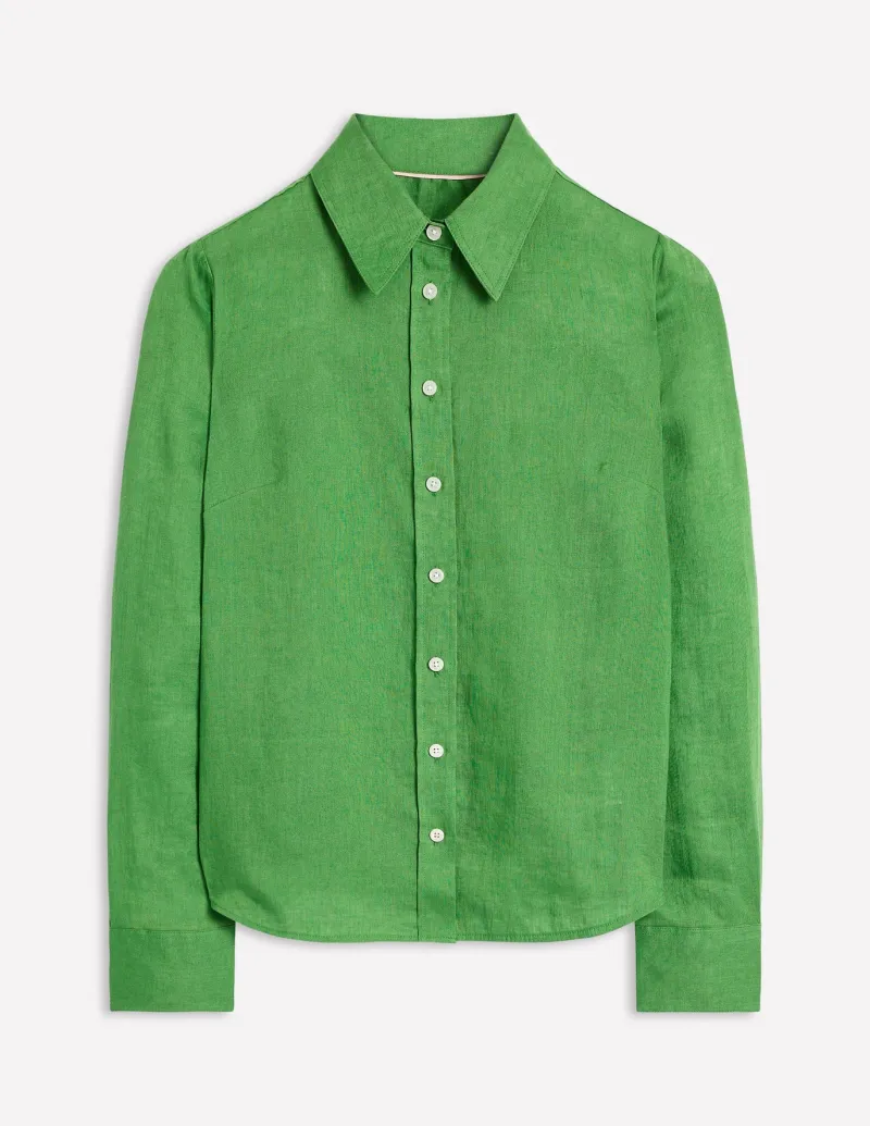 Shirts | Tops & Blouses-Boden Sienna Linen Shirt-Paradise Green ParadiseGreen