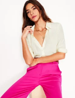 Tops & Blouses | Shirts-Boden Sienna Silk Shirt- Ivory
