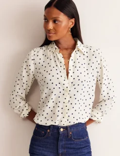 Tops & Blouses | Shirts-Boden Sienna Silk Shirt- Ivory