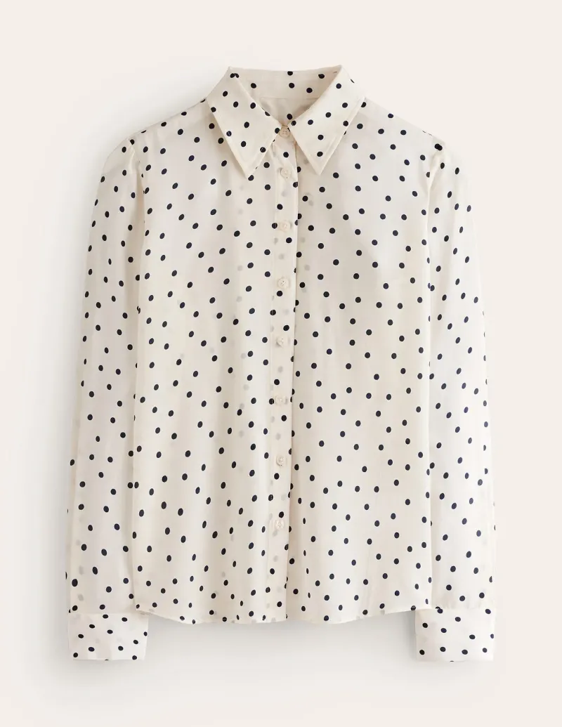 Tops & Blouses | Shirts-Boden Sienna Silk Shirt- Ivory