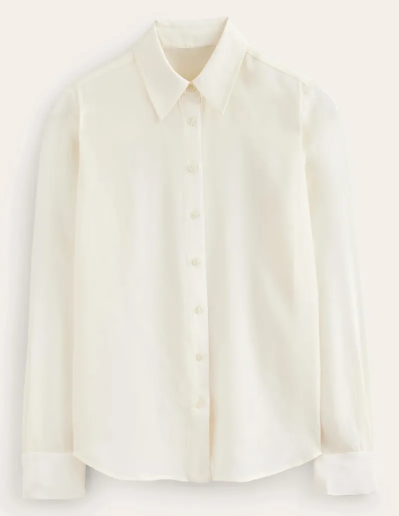 Tops & Blouses | Shirts-Boden Sienna Silk Shirt- Ivory