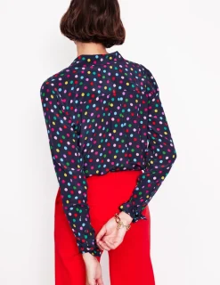 Tops & Blouses | Shirts-Boden Sienna Silk Shirt-Multi, Abstract Dot Multi,AbstractDot
