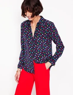 Tops & Blouses | Shirts-Boden Sienna Silk Shirt-Multi, Abstract Dot Multi,AbstractDot
