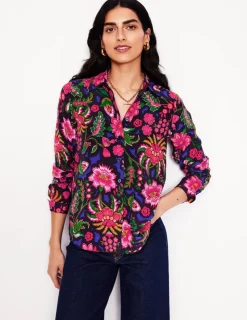 Tops & Blouses | Shirts-Boden Sienna Silk Shirt-Multi, Blossom Flourish Multi,BlossomFlourish