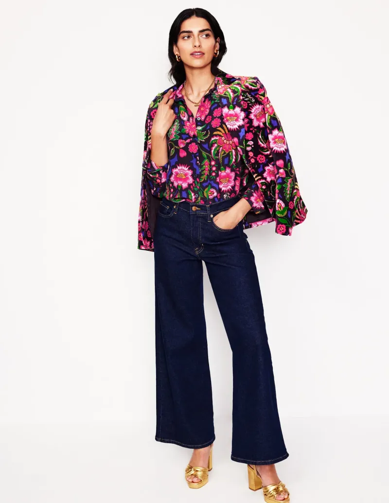 Tops & Blouses | Shirts-Boden Sienna Silk Shirt-Multi, Blossom Flourish Multi,BlossomFlourish