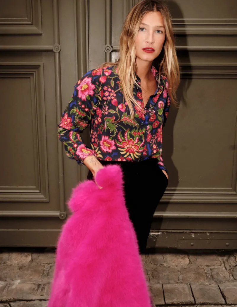 Tops & Blouses | Shirts-Boden Sienna Silk Shirt-Multi, Blossom Flourish Multi,BlossomFlourish