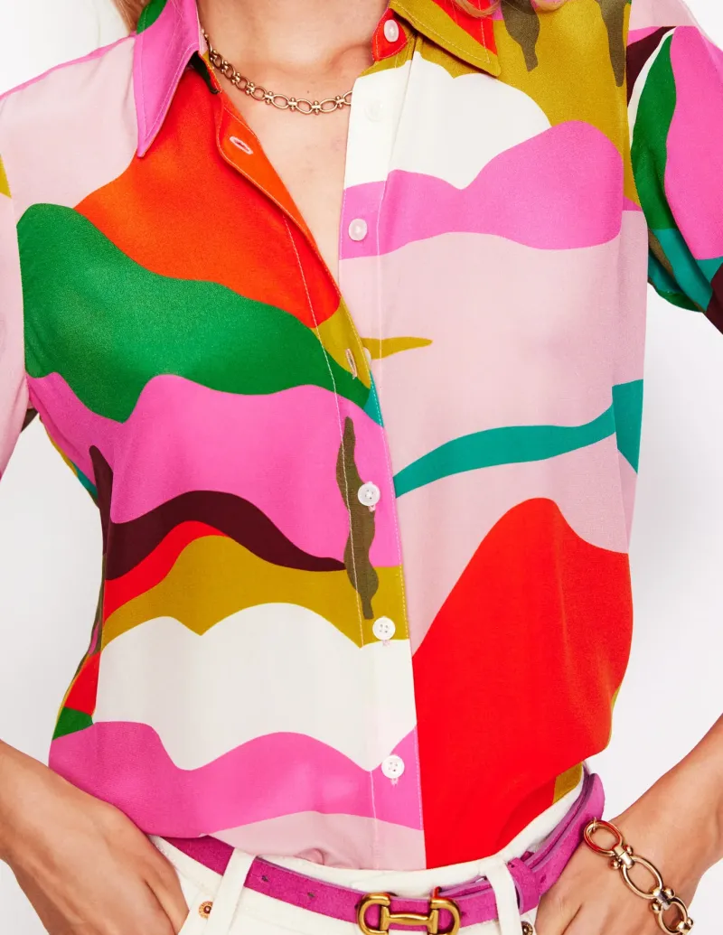 Tops & Blouses | Shirts-Boden Sienna Silk Shirt-Multi, Scenic Fall Multi,ScenicFall