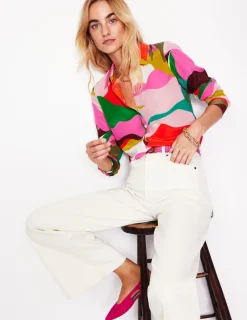 Tops & Blouses | Shirts-Boden Sienna Silk Shirt-Multi, Scenic Fall Multi,ScenicFall