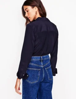 Tops & Blouses | Shirts-Boden Sienna Silk Shirt- Navy