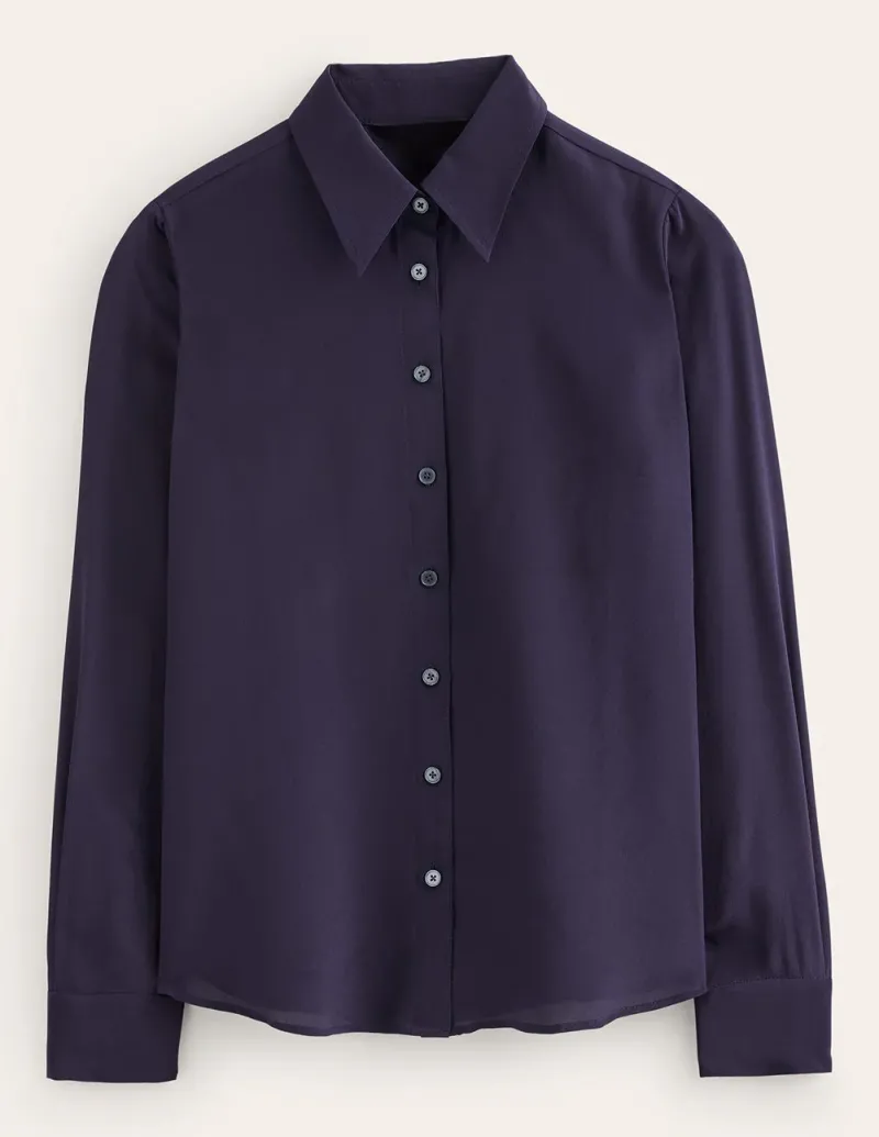 Tops & Blouses | Shirts-Boden Sienna Silk Shirt- Navy