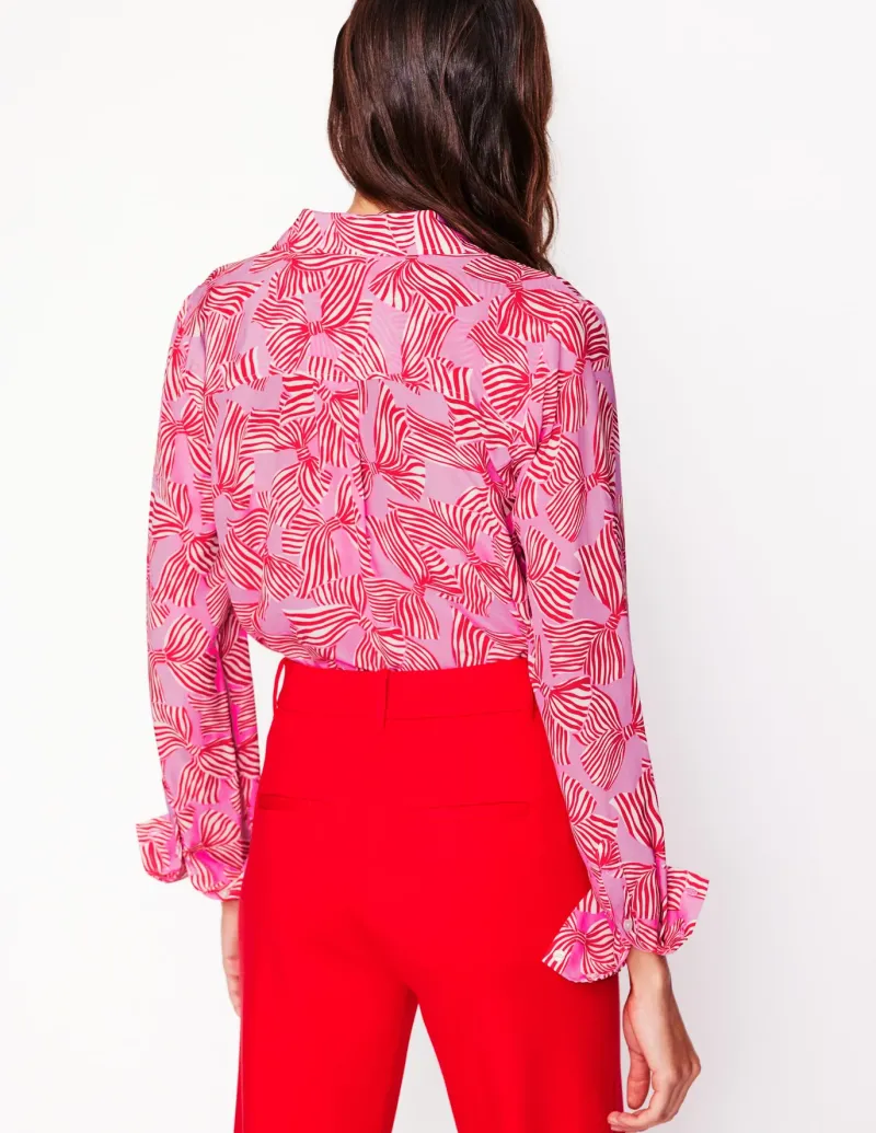 Shirts | Tops & Blouses-Boden Sienna Silk Shirt-Soft Lavender, Bow Scatter SoftLavender,BowScatter