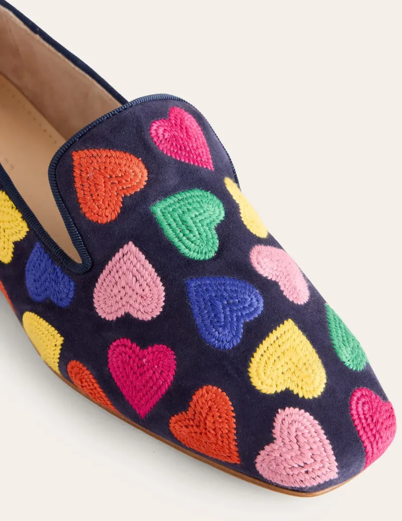 Loafers | Flats-Boden Slipper Cut Loafer-Multi Navy Hearts MultiNavyHearts