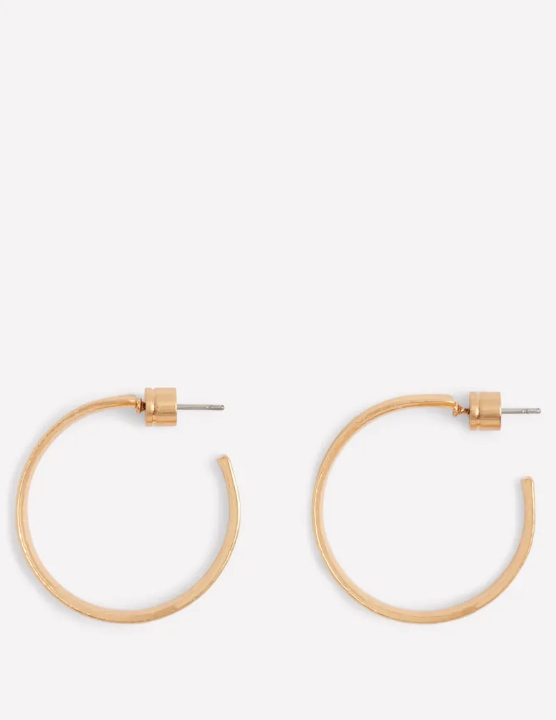 Jewelry-Boden Small Hammered Hoop Earrings- Gold