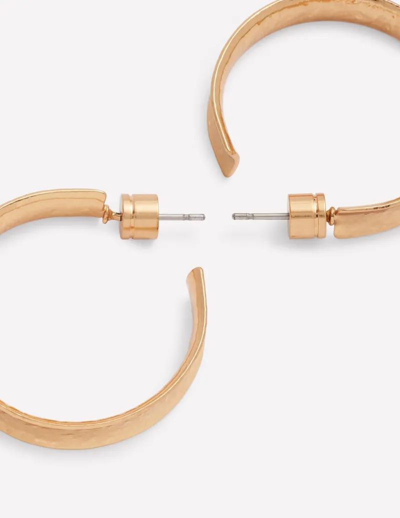 Jewelry-Boden Small Hammered Hoop Earrings- Gold