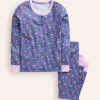 Sleepwear & Pajamas-Boden Snug Henley Pajamas-Bluejay Bouquet BluejayBouquet