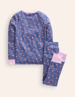 Sleepwear & Pajamas-Boden Snug Henley Pajamas-Bluejay Bouquet BluejayBouquet