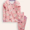Sleepwear & Pajamas-Boden Snug Henley Pajamas-Pink Dalmatians PinkDalmatians