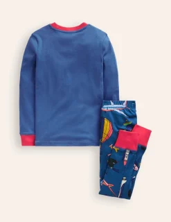 Sleepwear & Pajamas-Boden Snug Long John Pajamas-Bluejay Transport BluejayTransport