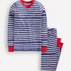 Sleepwear & Pajamas-Boden Snug Long John Pajamas-Navy Breton with Tiny Hearts NavyBretonwithTinyHearts