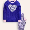 Sleepwear & Pajamas-Boden Snug Long John Pajamas-Sapphire Blue Squirrel SapphireBlueSquirrel