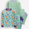 Sleepwear & Pajamas-Boden Snug Twin Pack Pajamas-Blue Dinos and Green Stripe BlueDinosandGreenStripe