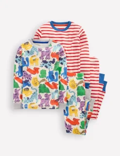 Sleepwear & Pajamas-Boden Snug Twin Pack Pajamas-Rainbow Pets RainbowPets