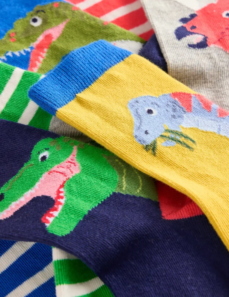 Socks & Underwear | Socks & Tights-Boden Socks 7 Pack-Multi Dinosaurs MultiDinosaurs
