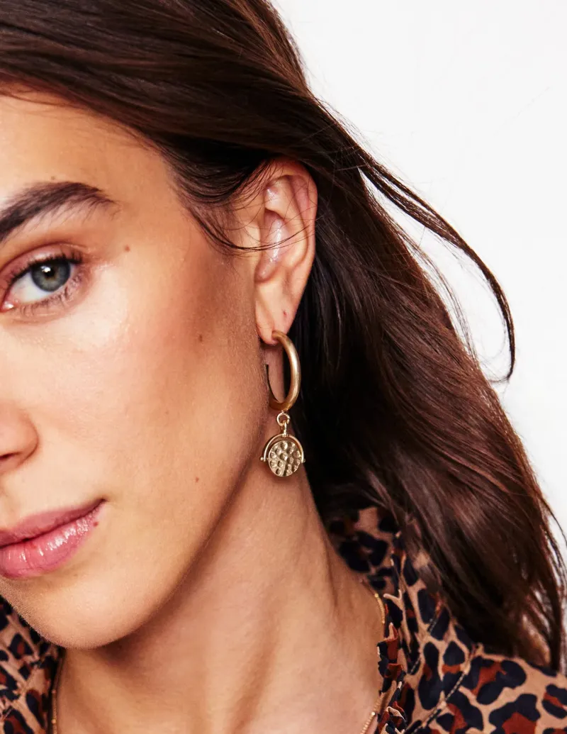 Jewelry-Boden Spinner Disc Hoops- Gold